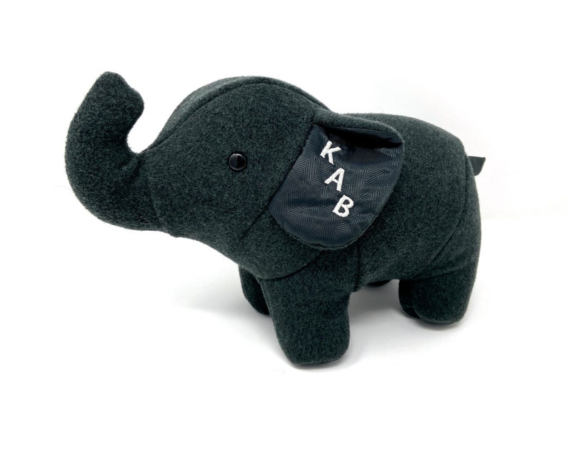 Keepsake Memory Elephant custom made from baby clothes, adult clothing, blankets image 5