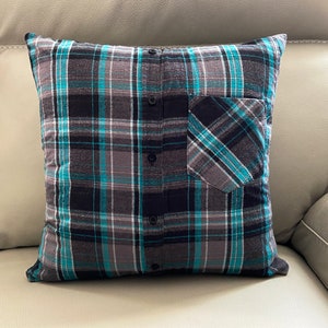 Large Memory Pillow Cover, adult shirt, memorial gifts, in memory of, made from clothes, t-shirt pillow