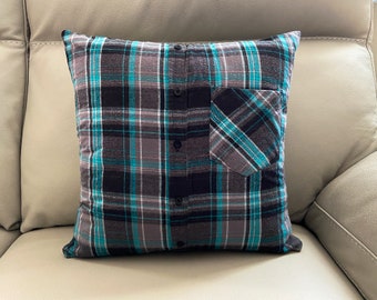 Large Memory Pillow Cover, adult shirt, memorial gifts, in memory of, made from clothes, t-shirt pillow