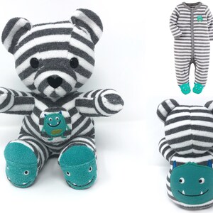 Keepsake Memory Bear custom made from baby clothes, adult clothing image 4