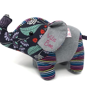 Keepsake Memory Elephant custom made from baby clothes, adult clothing, blankets image 8