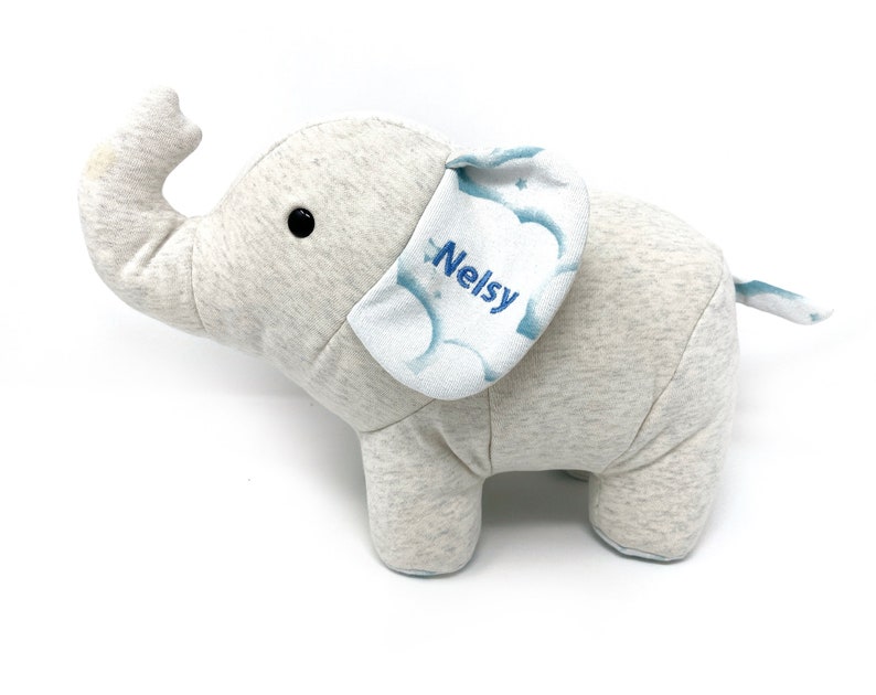 Keepsake Memory Elephant custom made from baby clothes, adult clothing, blankets image 2