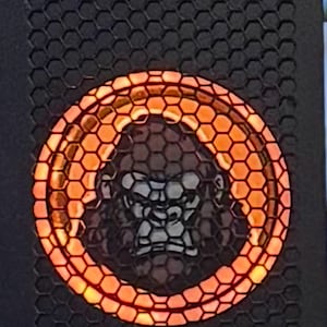 May include: A black computer case with a honeycomb pattern and a glowing orange circle featuring a gorilla image. The top has a gold and black "KING KONG" logo with "Myth of Terror Island" text and "Limited Edition 613 of 932".