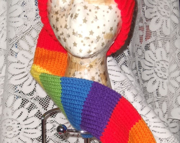 Rainbow Strips Long stocking SCRAT Made to Order