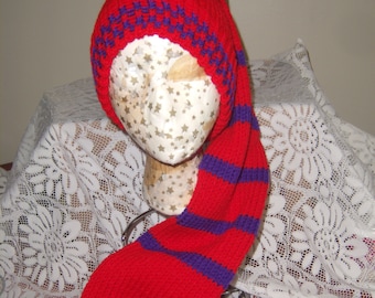 Custom made LONG STOCKING Hat *2 stripes design