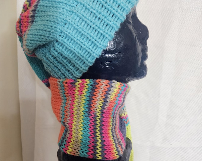 101-long stocking hat, Party time with pom pom length is 52" long