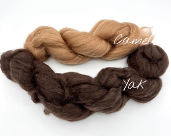 Luxury Yak /Camel Down Roving Sampler Pack/Spinning & Felting Fiber Total 2 oz / 57g
