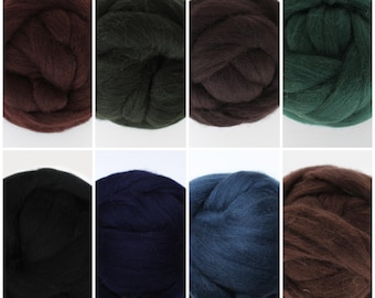 110 colors stock 100% Merino Wool Roving/Felting Tops/Spinning Tops/Dark series /8 colors