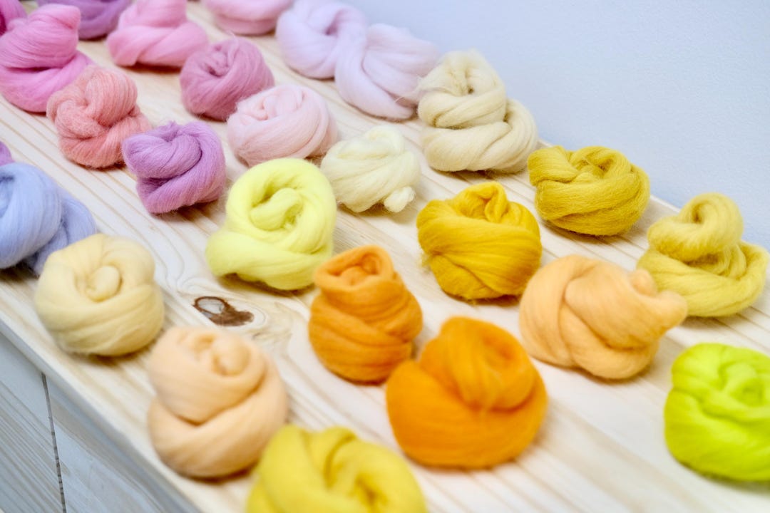 50 Colors Needle Felting Wool 100% Merino Wool/spinning/super Soft 21 ...