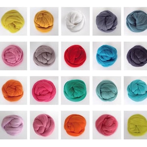 May include: A collection of 40 yarn balls in various colors, including beige, purple, yellow, white, gray, pink, red, blue, green, and orange. The yarn balls are arranged in a grid pattern on a white background.
