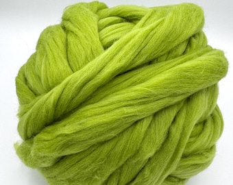 100% Merino Wool Roving/Felting/Combed Tops/Spinning/Christmas Green/Grinch Color-