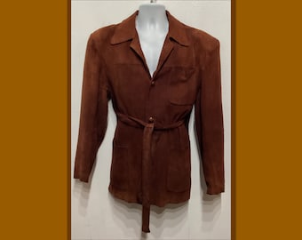 Vintage 1950s belted suede Hollywood jacket by Franca. Size small