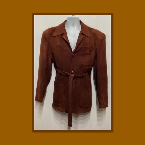 Vintage 1950s belted suede Hollywood jacket by Fr… - image 1