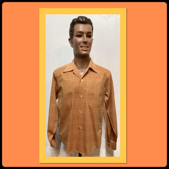 Vintage 1950's/60's Plaid Loop Collar Shirt by Town Topic. Size