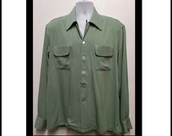 Original 1940s/50s Tan Gabardine Shirt From Van Heusen - Etsy