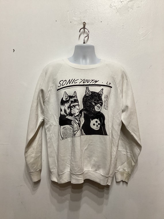 Vintage white printed sweatshirt- " Cats-Sonic Yo… - image 9