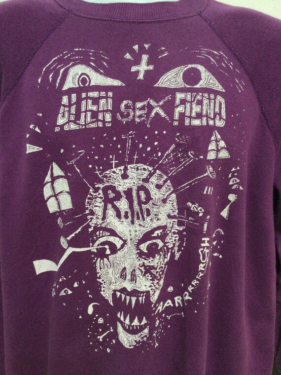 Vintage printed gothic rock sweatshirt "Alien Sex… - image 5