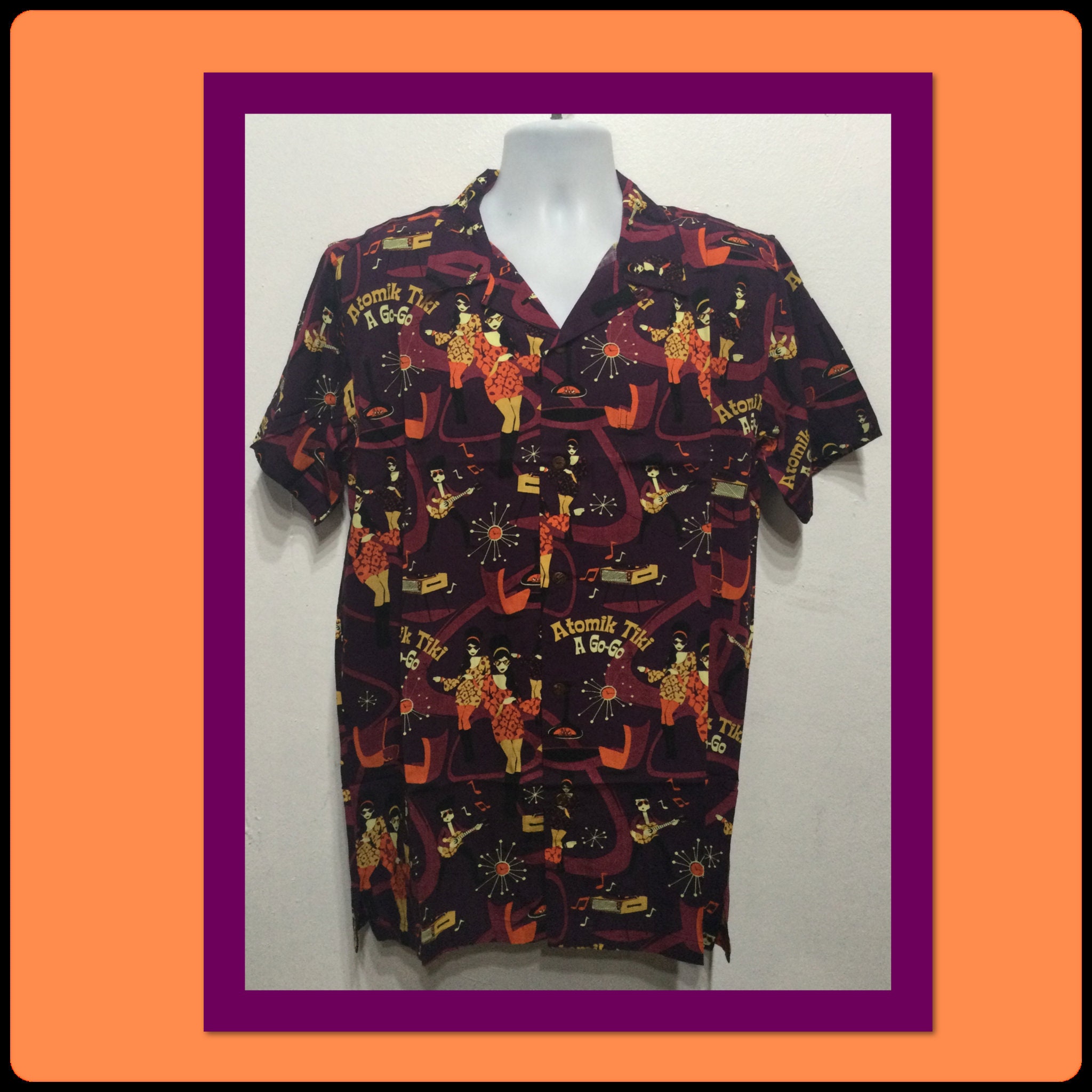 AT008 Americana 1950s Style Rayon Atomic Print 