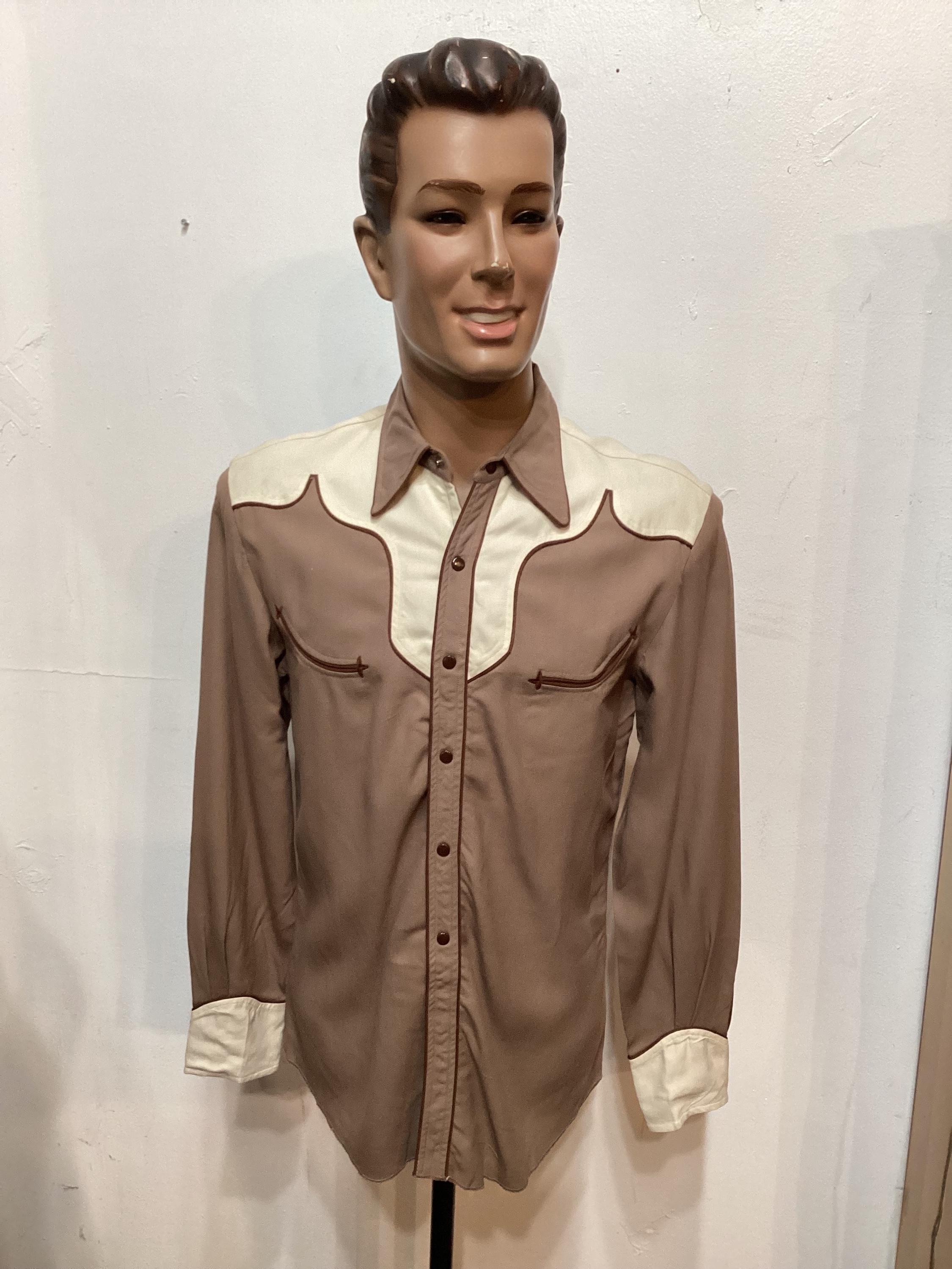 MV117 Vintage 1940's/50's Two Tone Western Shirt by Circle A