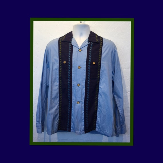 Vintage 1950s two tone lurex shirt