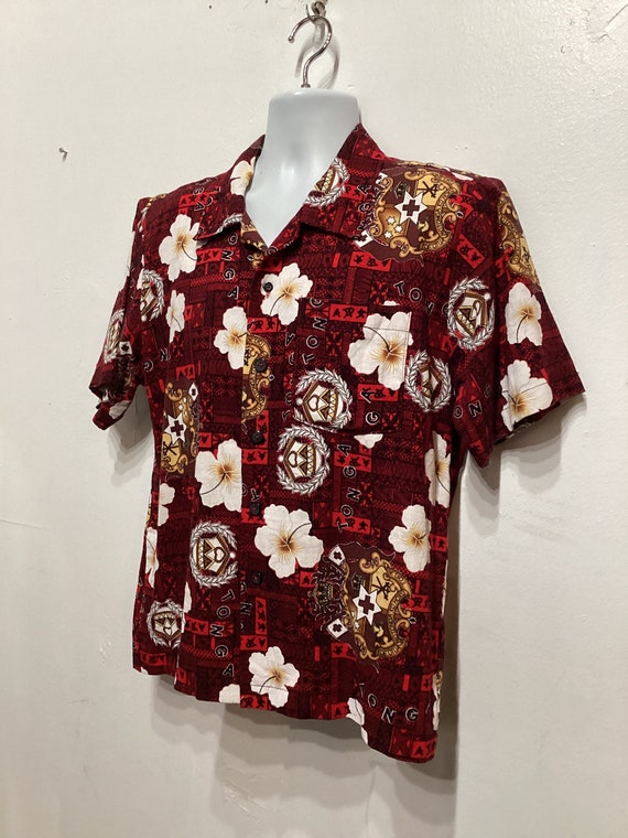 Vintage 1960s/70s bark cloth cotton Hawaiian shirt - image 9