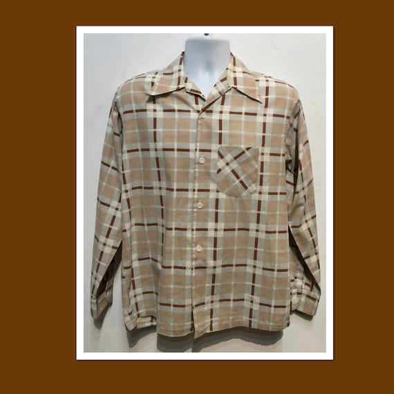 Vintage 1940s cotton plaid shirt