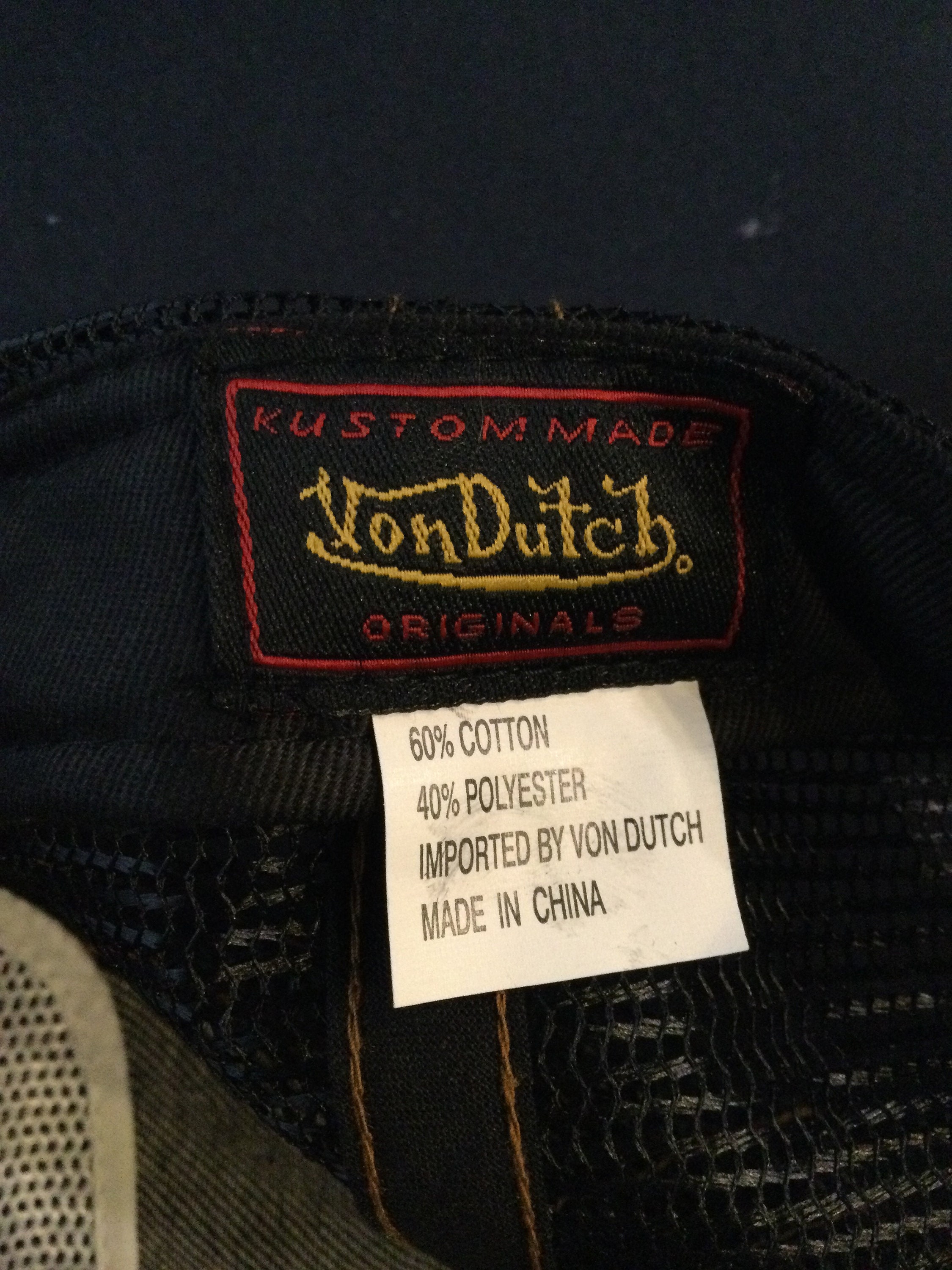 Vintage Original Von Dutch Black Denim Baseball/trucker Cap Vintage Original Von Dutch Black Denim Baseball/trucker Cap