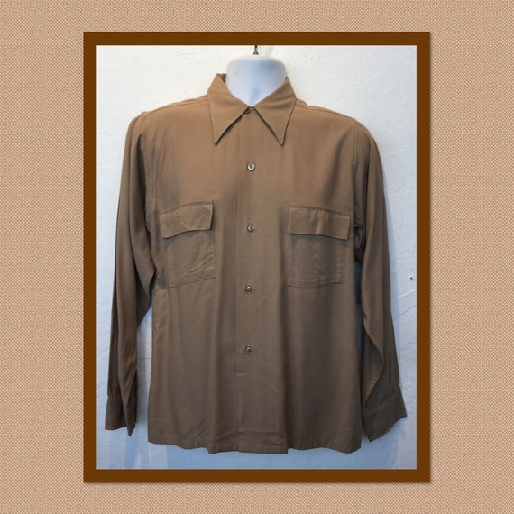 vintage 1940s rayon gabardine shirt