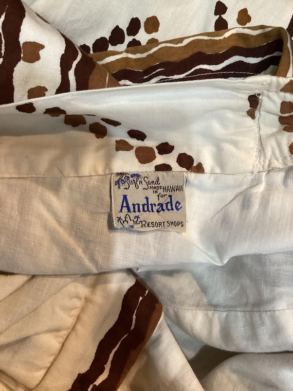 HS356  Vintage 1950's printed two tone cabana set… - image 10