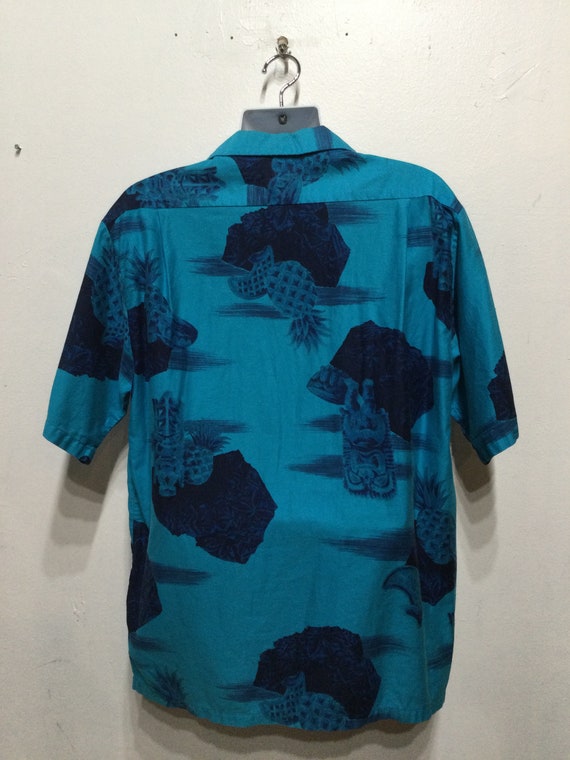 Vintage 1960s/70s cotton tiki Hawaiian shirt by P… - image 4