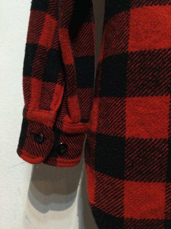 Vintage 1950s Wool Buffalo Plaid Shirt by Towncra… - image 6