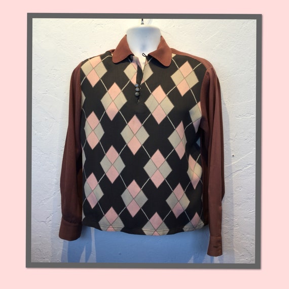 Vintage 1950s Pilgrim diamond shirt. Size small