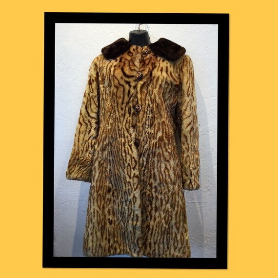 Vintage 1940s/50s faux fur leopard coat