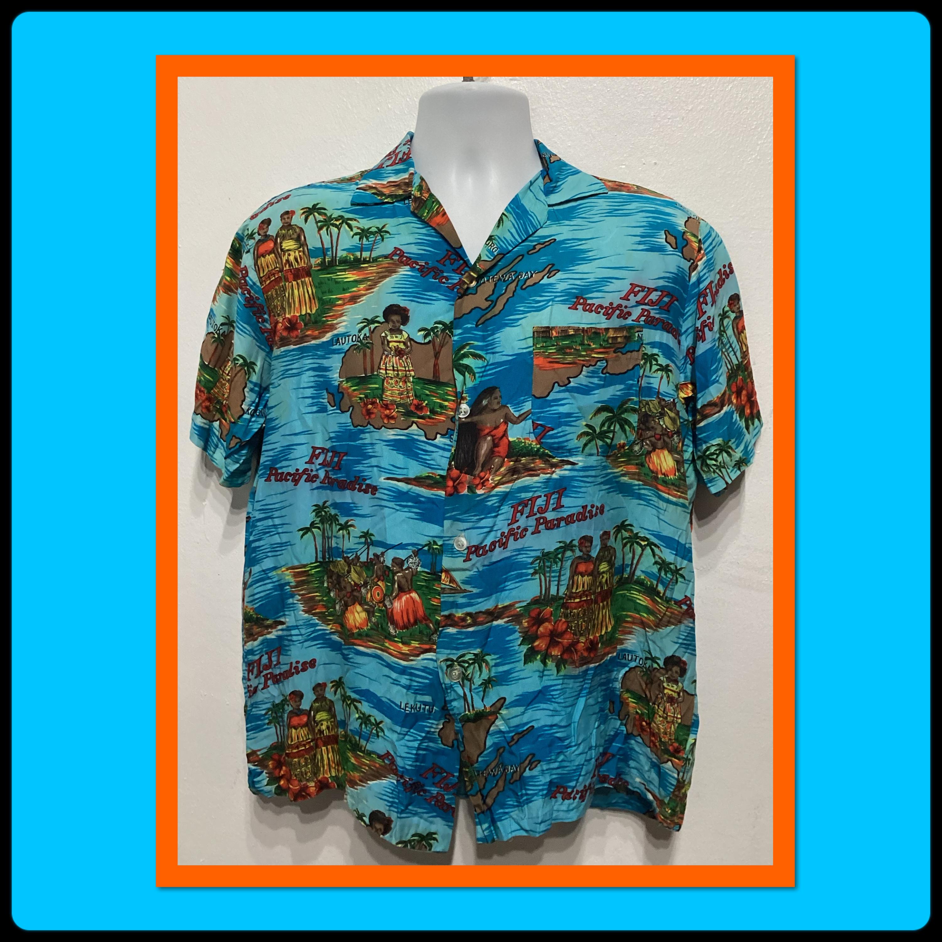 50s~60s Vintage Florida Palm レーヨン ギャバシャツ HS203 Vintage 1950s/60s Rayon 