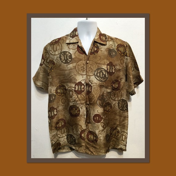 HS044 Vintage 1950's silk Hawaiian shirt for Hawaiian Casuals by Stan Hicks