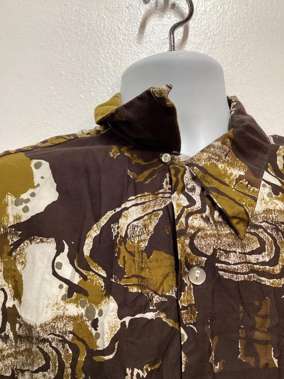 HS079 Vintage 1950's/60's Cotton Tiki Hawaiian Shirt by Andrade