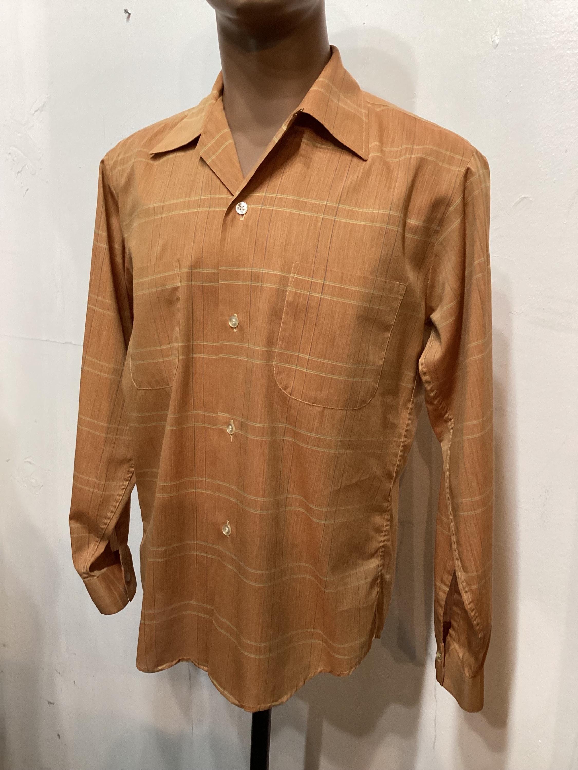 Vintage 1950's/60's Plaid Loop Collar Shirt by Town Topic. Size