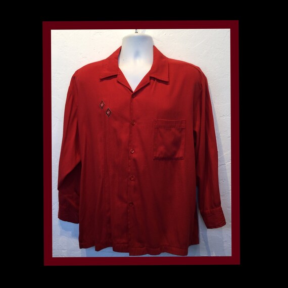 Vintage 1950s rayon shirt. X large