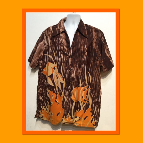 Vintage 1940s/50s Catalina fish Cabana shirt Size