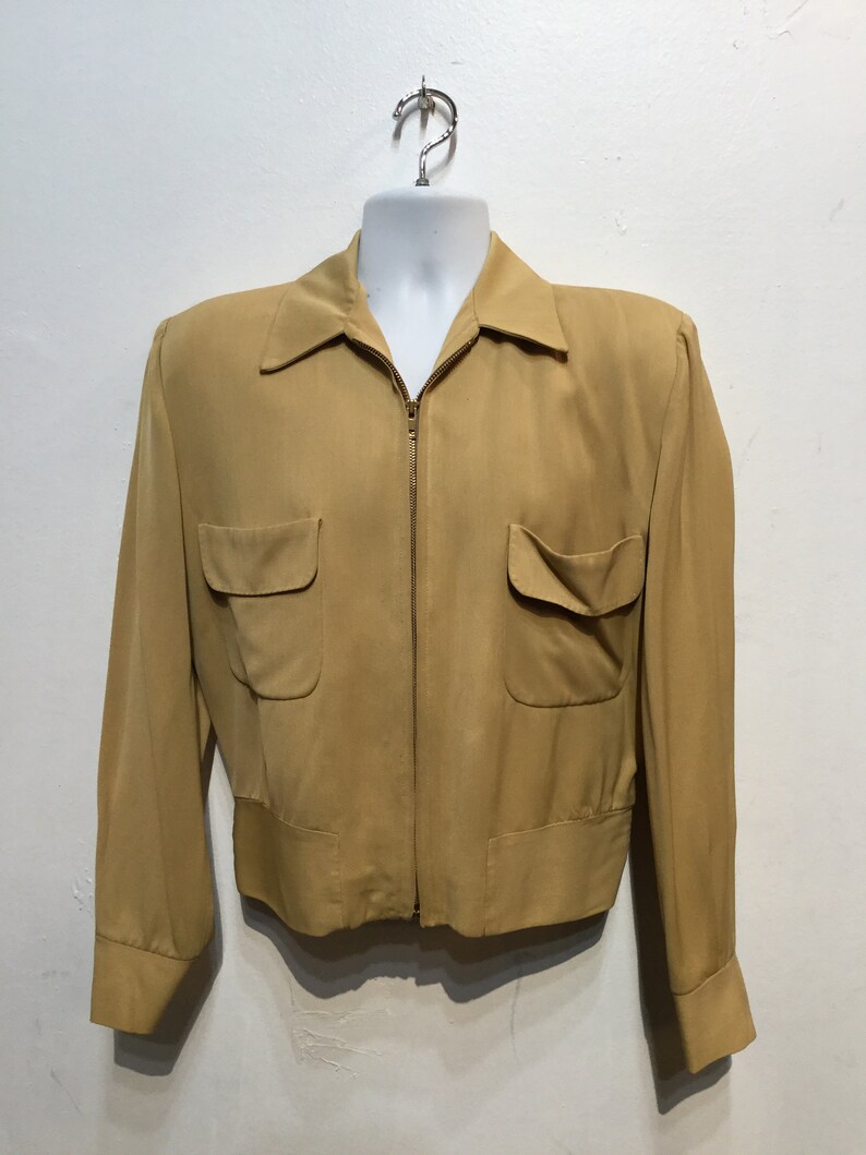 Vintage 1950s gabardine zipper ricky jacket. Size medium | Etsy