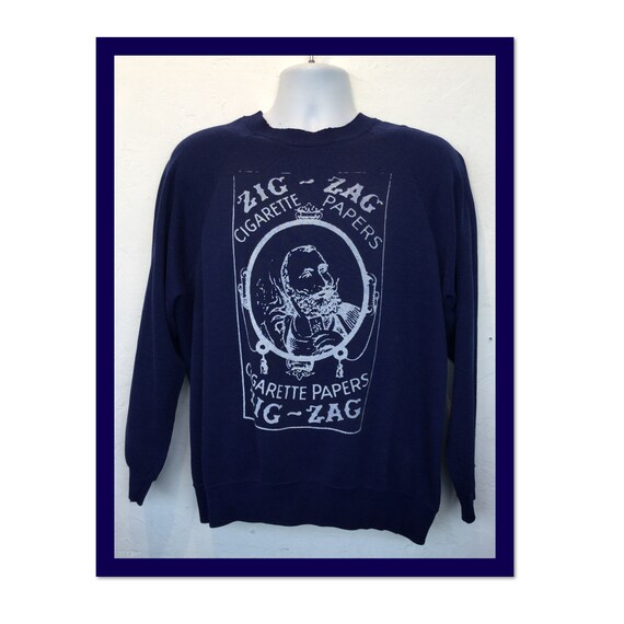 Vintage printed novelty sweatshirt -"Zig Zag cigar