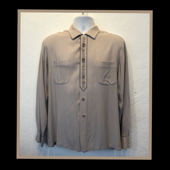 Vintage 1950s rayon gabardine shirt