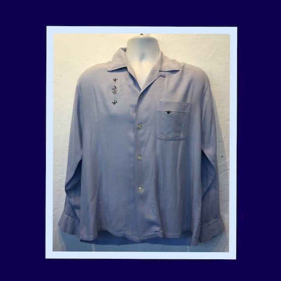 Vintage 1950s rayon shirt. Size large