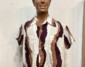 あ*あ様 40s 50s souvenir shirt スカシャツ 2tone HS431 Vintage Original 1950's Cotton Hawaiian Shirt by Alfred
