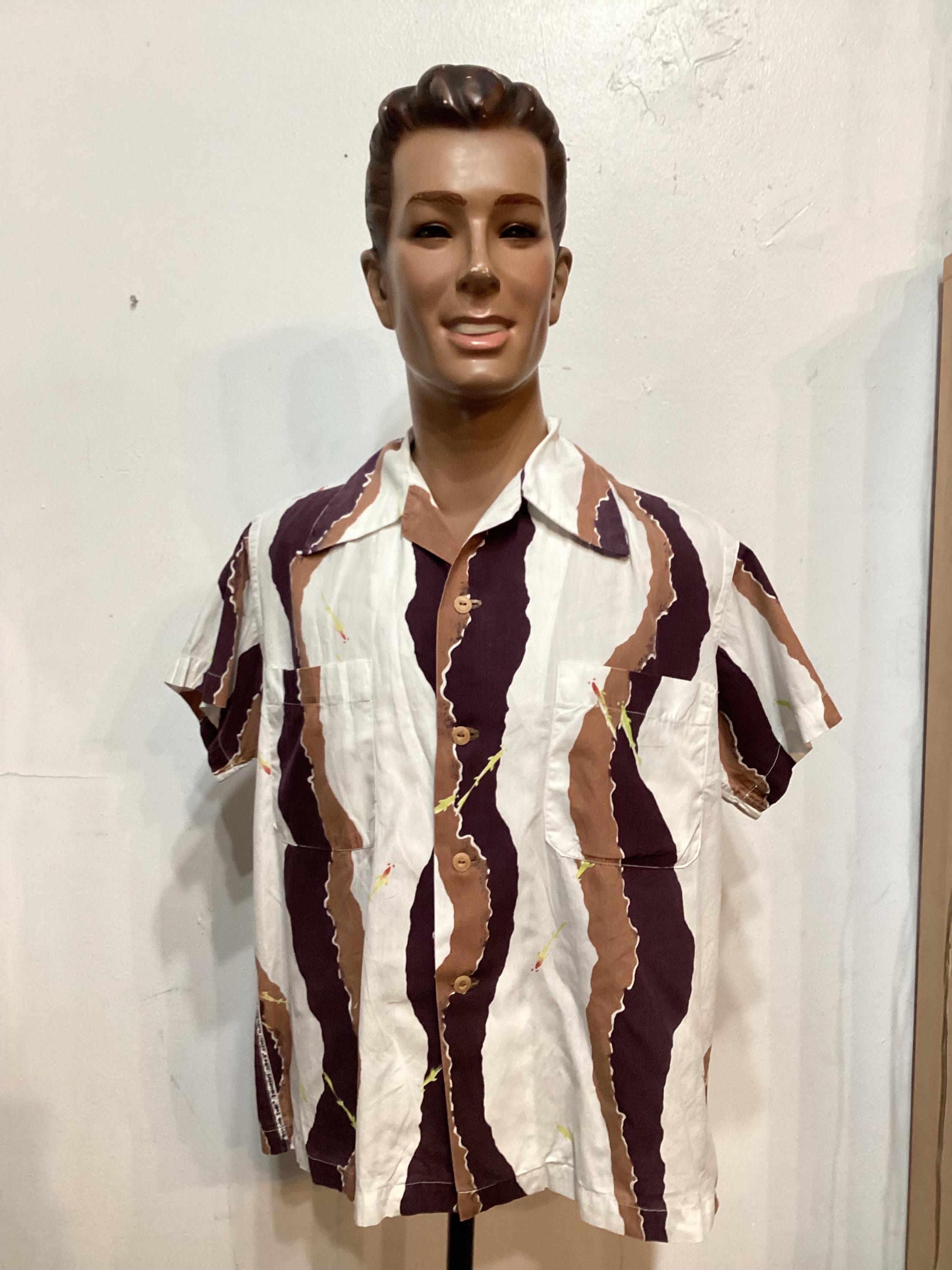 HS431 Vintage Original 1950's Cotton Hawaiian Shirt by Alfred