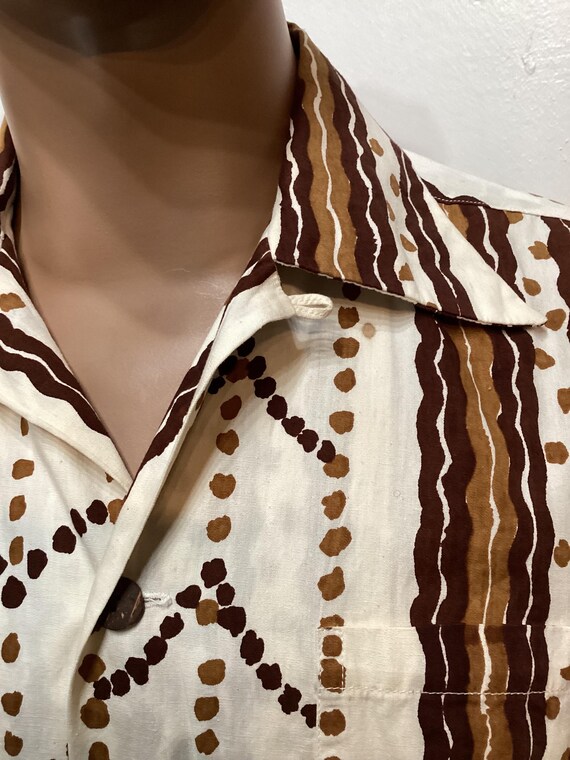 HS356  Vintage 1950's printed two tone cabana set… - image 4