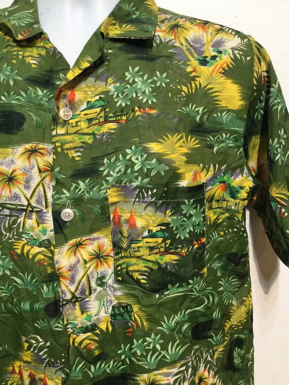 Vintage 1950s rayon Hawaiian shirt - image 7