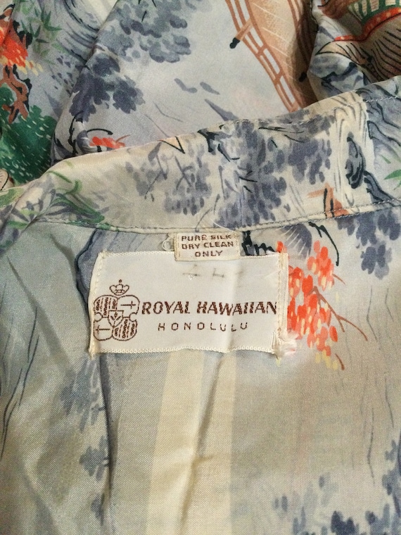 Vintage 1940s/50s silk long sleeve Hawaiian shirt… - image 2