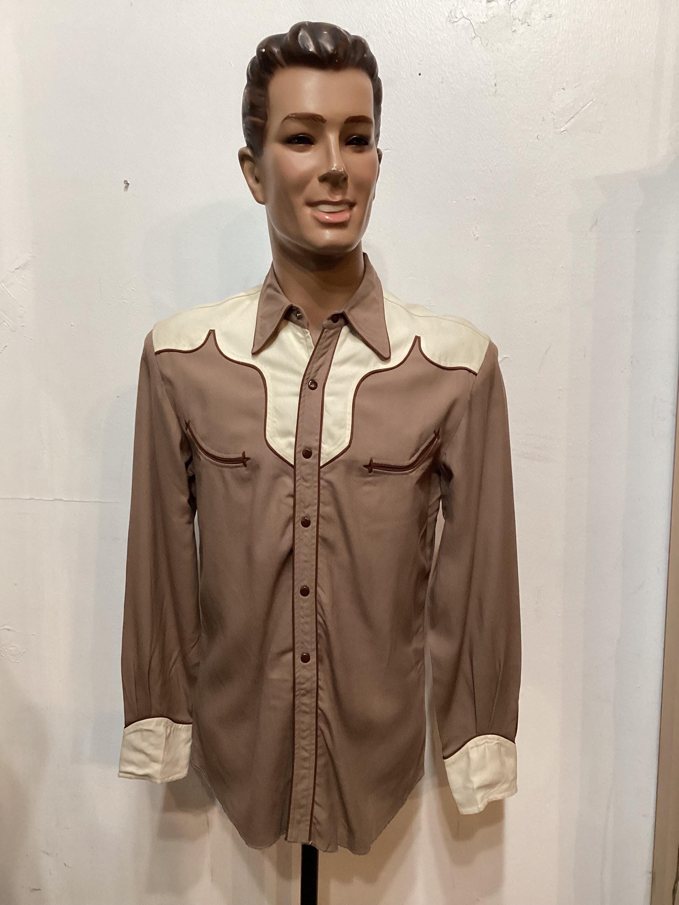 MV117 Vintage 1940's/50's Two Tone Western Shirt by Circle A