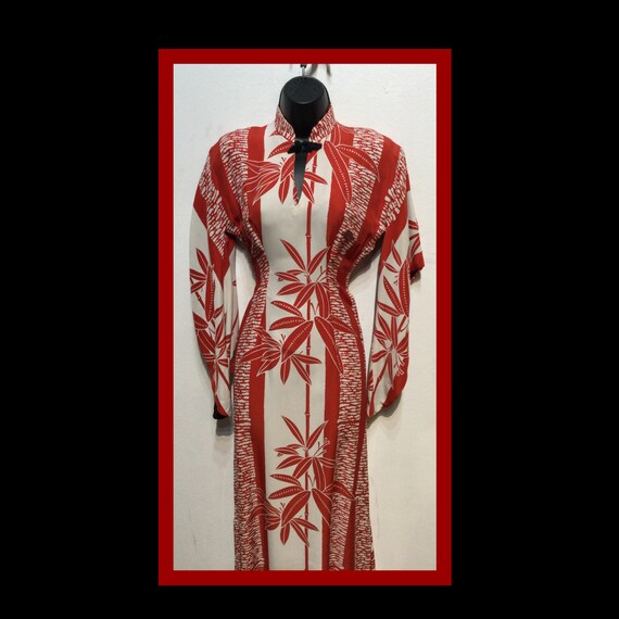 Vintage 1940s Hawaiian rayon Paka Muu Kamehameha d